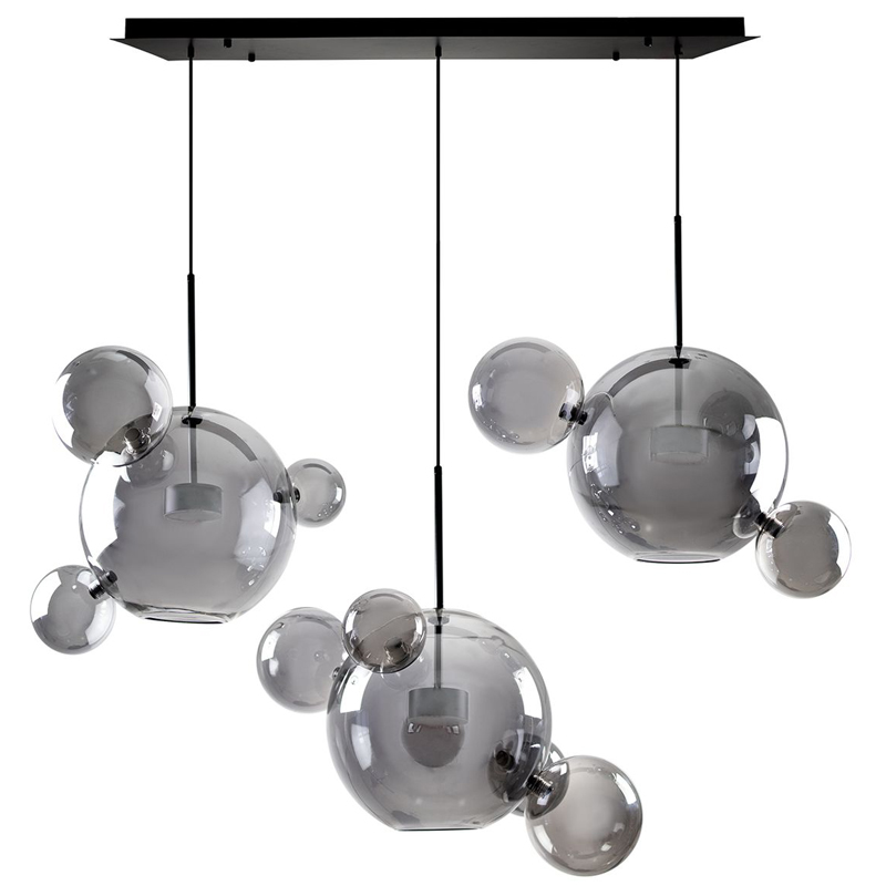 Люстра Giopato & Coombes Linear Chandelier Bubble smoky Дымчатый (Smoke) в Омске | Loft Concept 