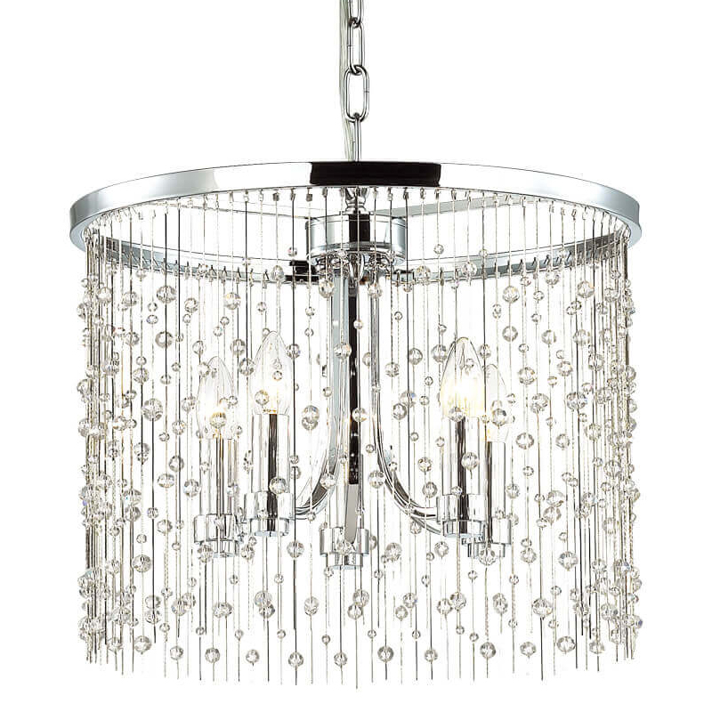 Люстра Hailstorm Rain Chandelier chrome Прозрачный (Transparent) Хром в Омске | Loft Concept 