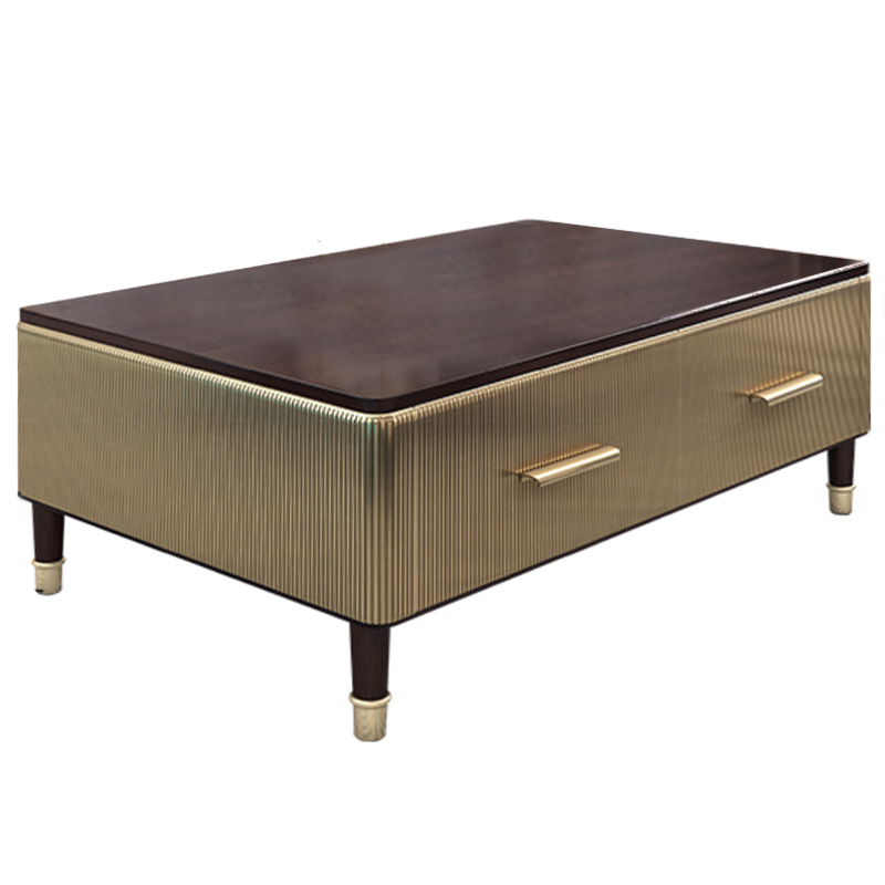 Birmingham Textured Coffee Table Gold Коричневый матовое золото в Омске | Loft Concept 