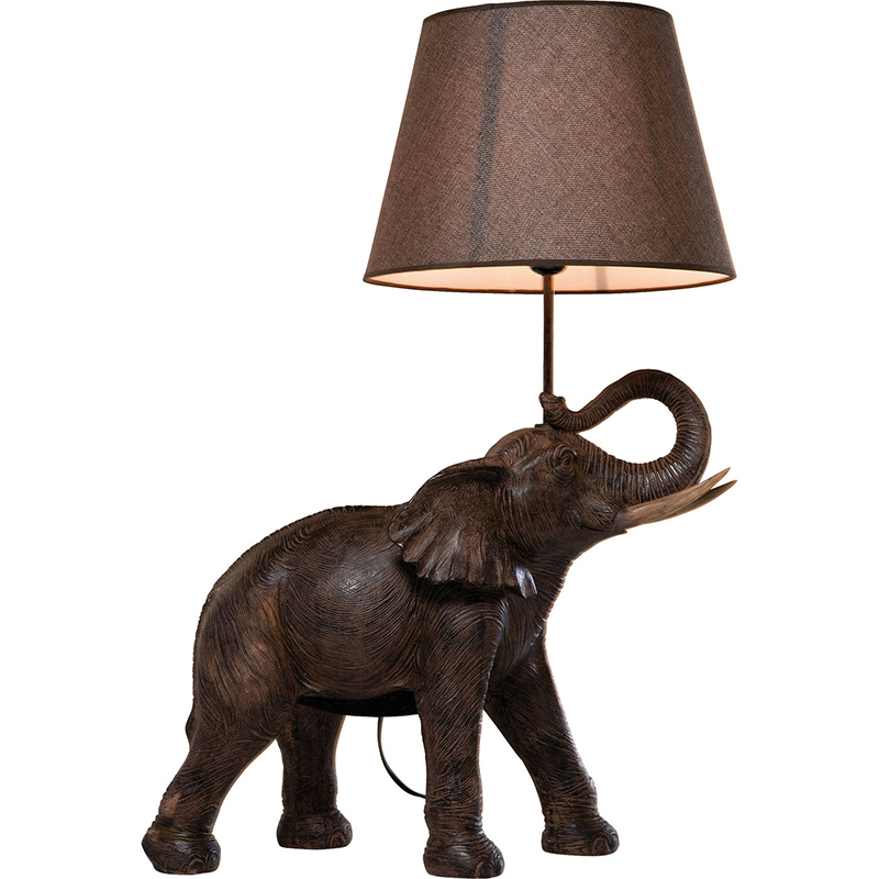 Настольная лампа Elephant Holding Lampshade Коричневый в Омске | Loft Concept 