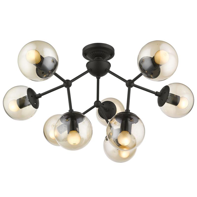 Потолочный светильник Ceiling Lamp Modo 9 black Черный Янтарный в Омске | Loft Concept 