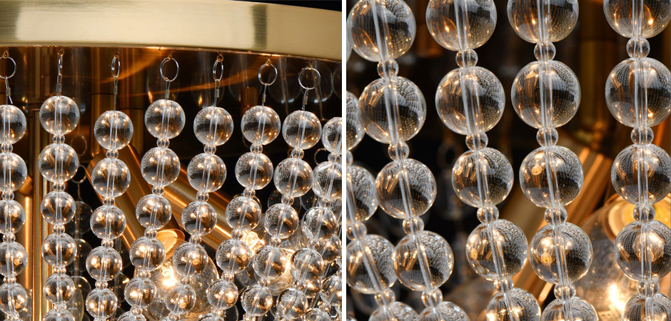 Потолочный светильник Virginia Clear Beads ceiling Gold L Потолочный светильник Virginia Clear Beads ceiling Gold L - Loft-Concept в Омске