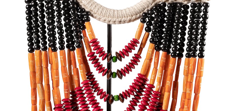 Африканское Ожерелье на подставке NECKLACE BLACK ORANGE RED ON STAND Африканское Ожерелье на подставке NECKLACE BLACK ORANGE RED ON STAND - Loft-Concept в Омске