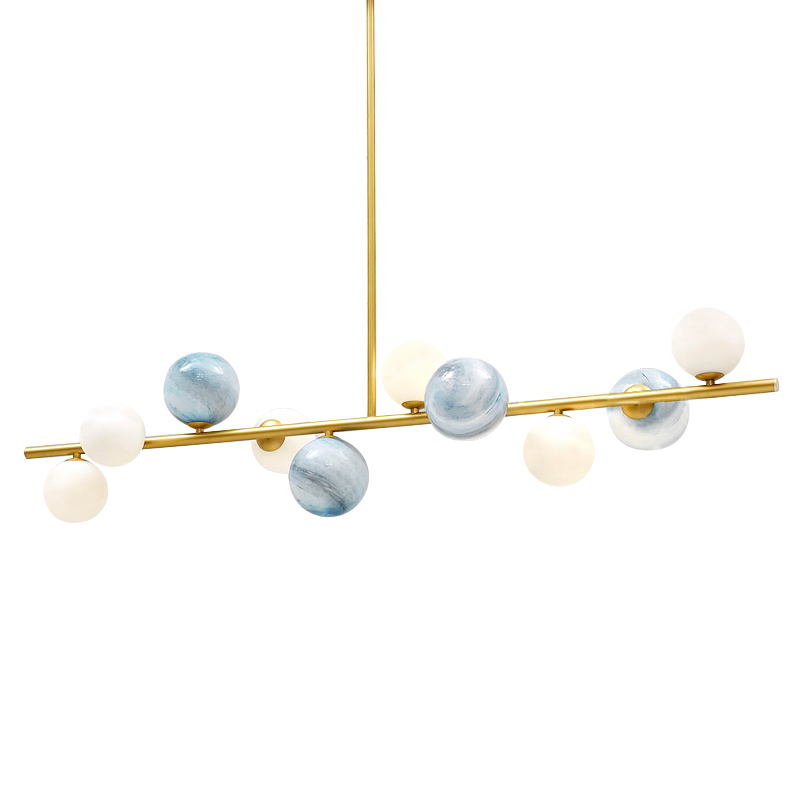 Люстра Bubble Blue White Gold Chandelier Золотой Белый Голубой в Омске | Loft Concept 