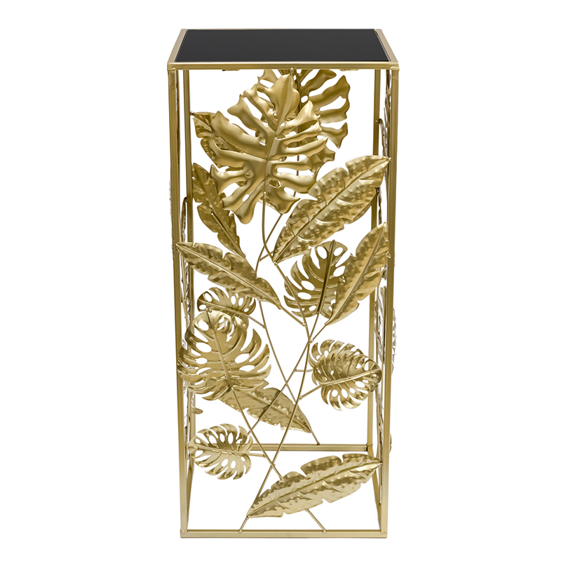 Подставка Tropical Gold Leaves Stand M Золотой Черный в Омске | Loft Concept 