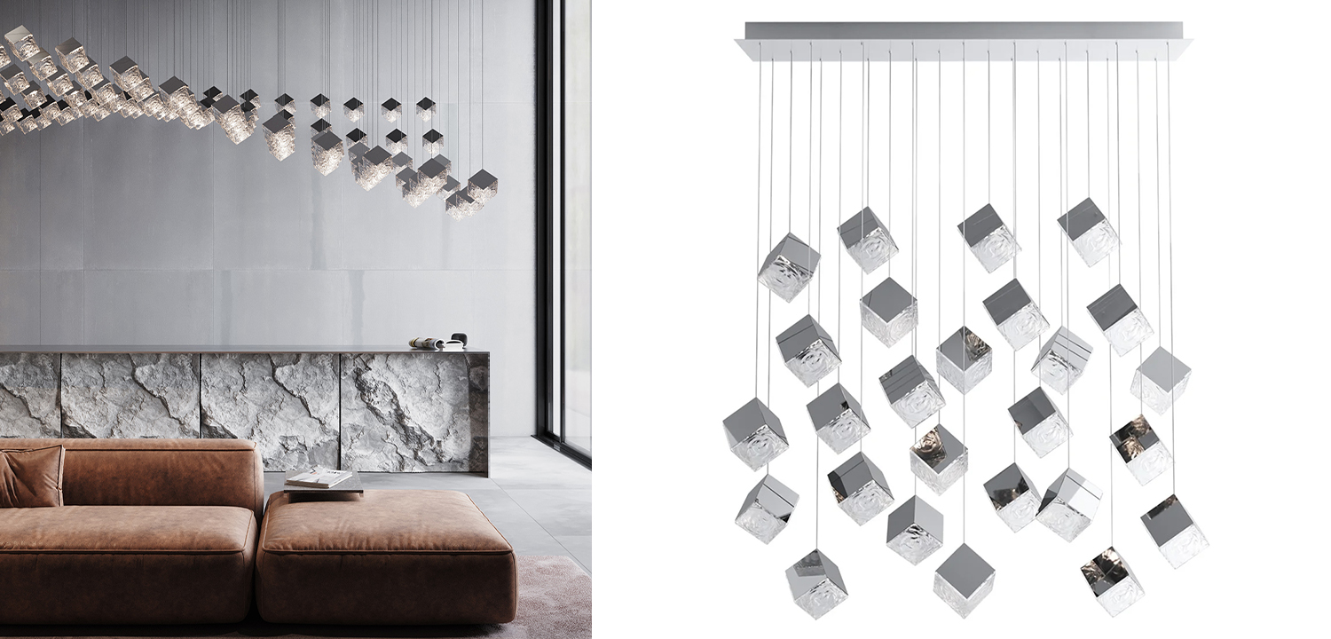 Люстра Pyrite Chrome 26 Rectangle - фото