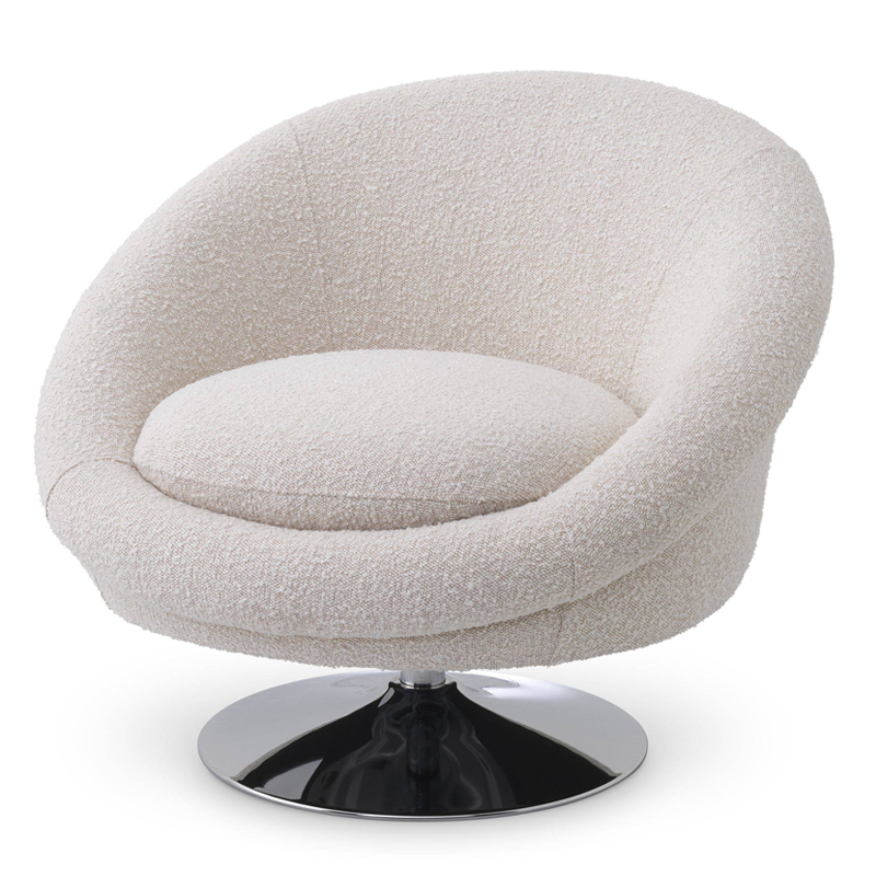 Кресло Eichholtz Swivel Chair Nemo cream Кремовый Никель в Омске | Loft Concept 