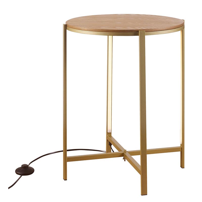 Приставной стол Kelin Side Table Bronze LED Бронза Древесина в Омске | Loft Concept 