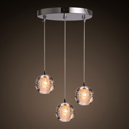 Люстра Bocci 14.3 Three Pendant Led Crystal Glass Ball 3 Прозрачный (Transparent) в Омске | Loft Concept 