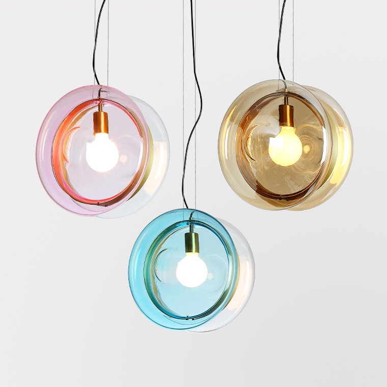 Подвесной светильник PENDANT LIGHT Bomma ORBITAL Прозрачный (Transparent) Янтарь (Amber) Розовый (Rose) Бирюзовый Синий в Омске | Loft Concept 