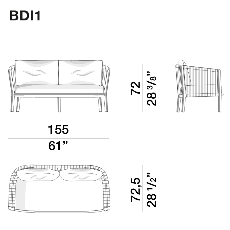 Дизайнерский уличный диван из массива дерева BOBOLI Sofa в Омске