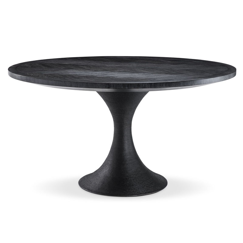 Обеденный стол Eichholtz DINING TABLE MELCHIOR ROUND black Черный в Омске | Loft Concept 