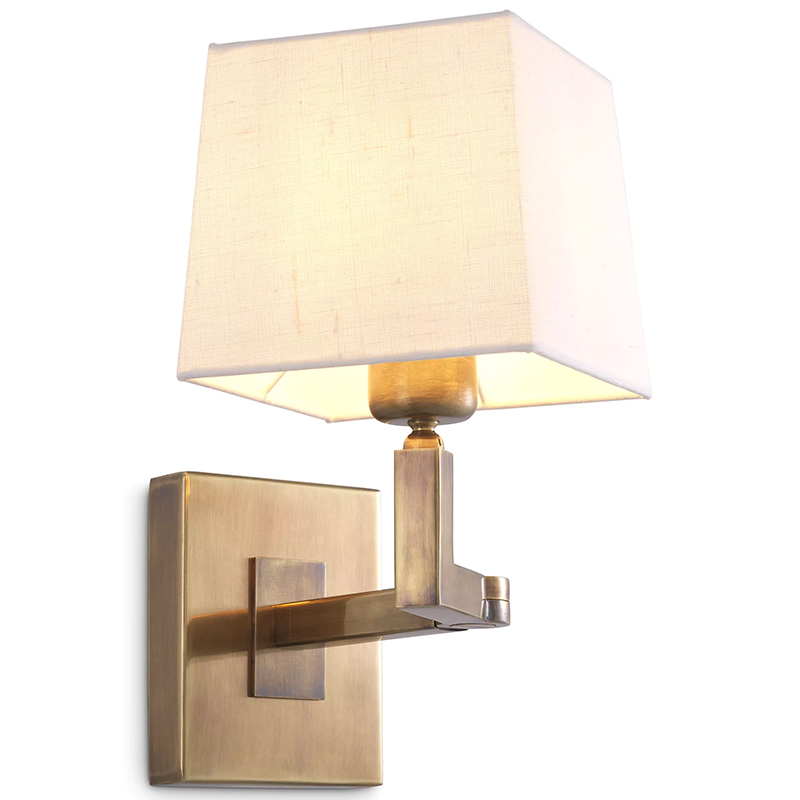 Бра Eichholtz Wall Lamp Cambell Brass Белый Винтажная латунь в Омске | Loft Concept 