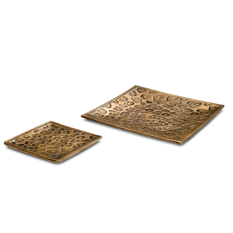 Комплект подносов Eichholtz Tray Jaguar set of 2 Винтажная латунь в Омске | Loft Concept 