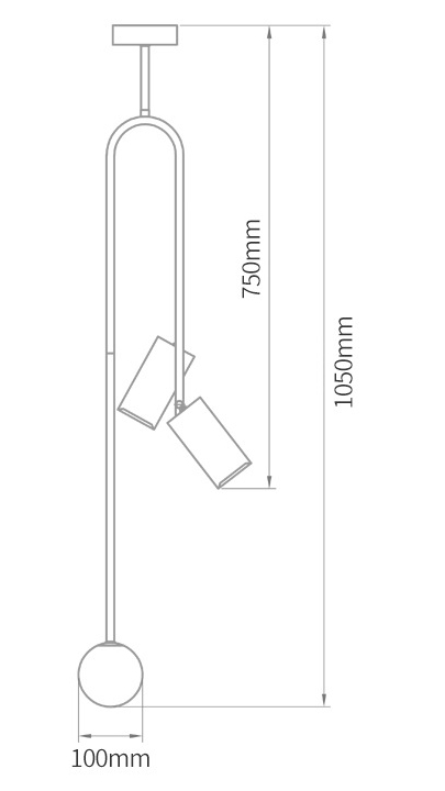 Потолочный светильник Ando Wooden Metal Brass Light 3 плафона в Омске