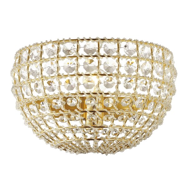 Бра Casbah Crystal Wall Lamp Gold Прозрачный Глянцевое золото в Омске | Loft Concept 