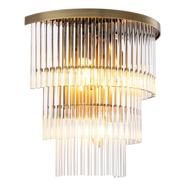 Бра Eichholtz Wall Lamp East Brass Прозрачное Стекло Латунь в Омске | Loft Concept 