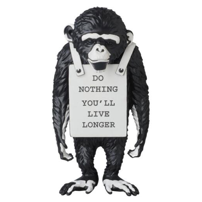 Статуэтка Banksy Lying Monkey Black and White Черно-белый в Омске | Loft Concept 