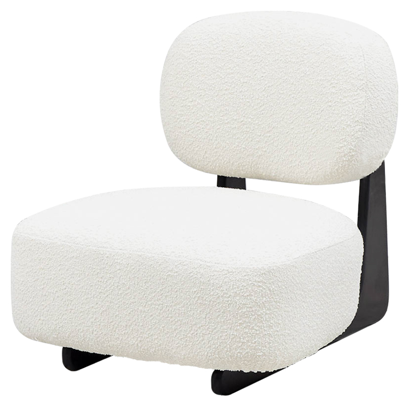 Кресло Millie White Boucle Armchair Белый Черный в Омске | Loft Concept 