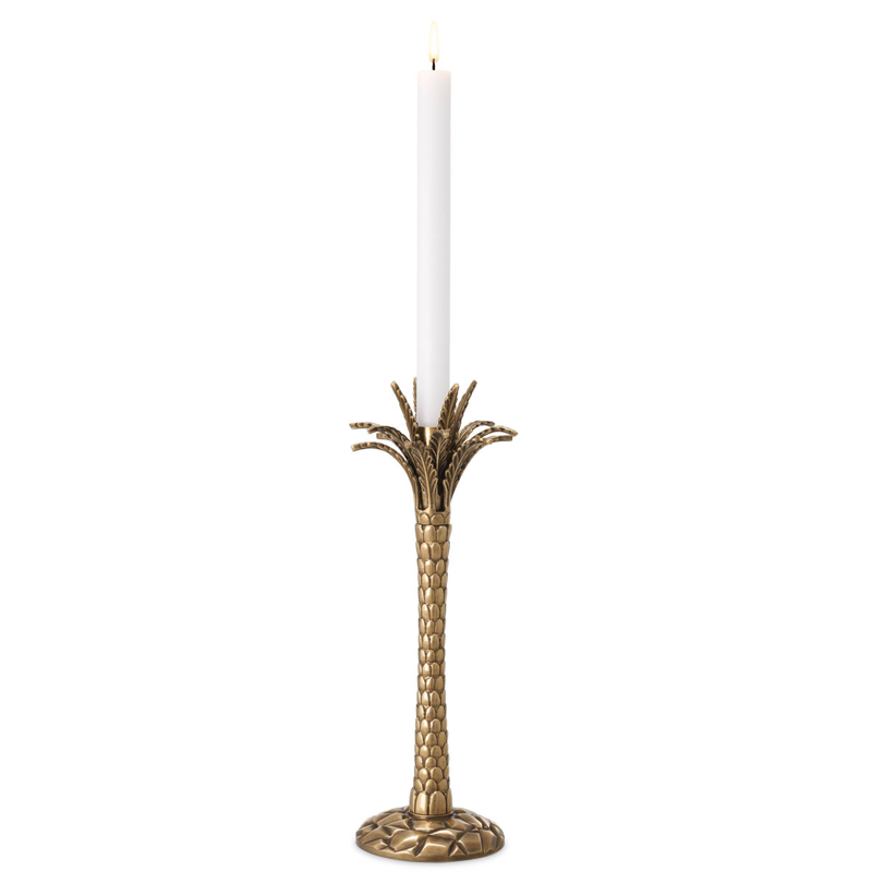 Подсвечник Eichholtz Candle Holder Palm Desert Винтажная латунь в Омске | Loft Concept 