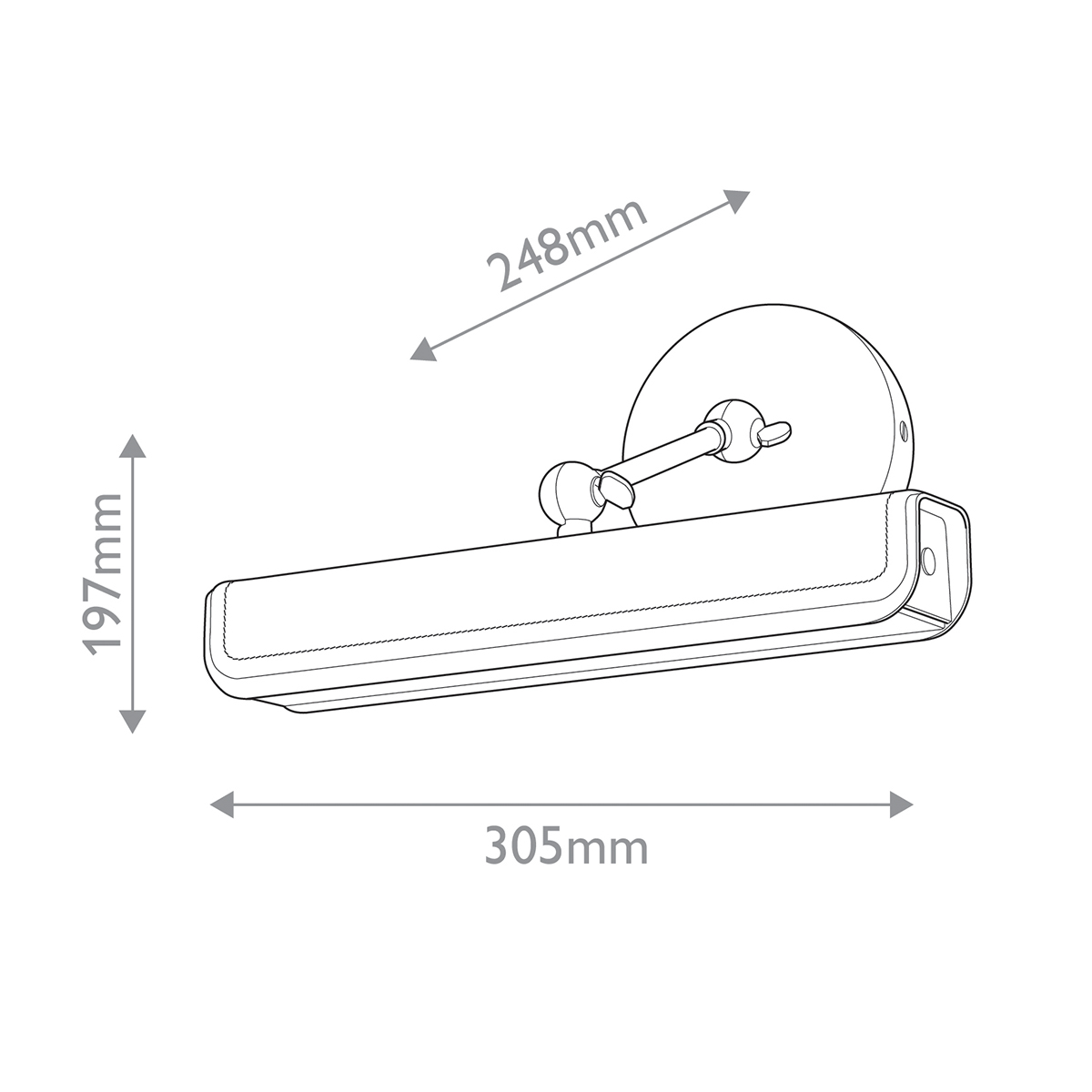 Светильник для картин цвет винтажная латунь с прямоугольным плафоном из кожи черного цвета Alora в Омске