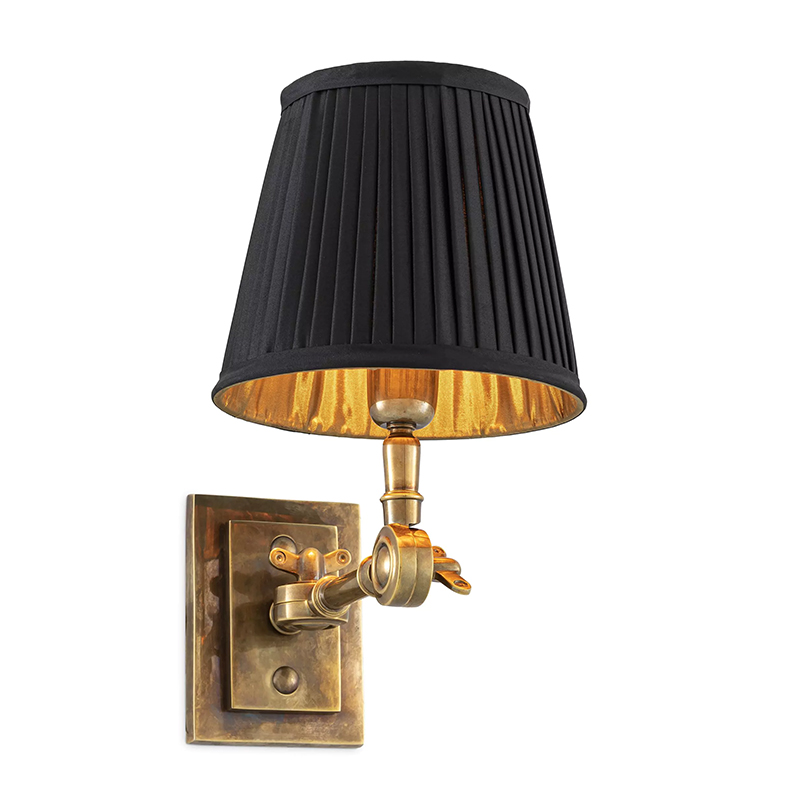 Бра Eichholtz Wall Lamp Wentworth Brass Черный Винтажная латунь в Омске | Loft Concept 