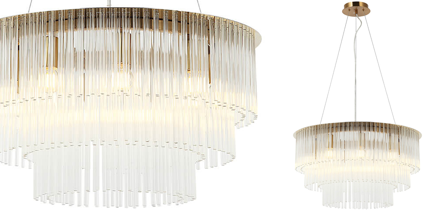 Люстра Harrison Chandelier gold 9 lamp - фото
