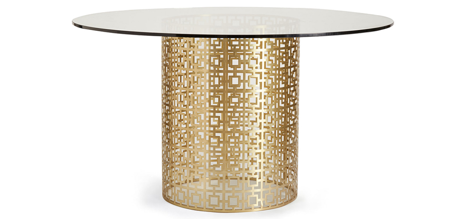 Обеденный стол Jonathan Adler Nixon Dining Table столешница Стекло - фото