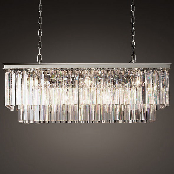 Люстра RH 1920S ODEON CLEAR GLASS FRINGE nickel Хром в Омске | Loft Concept 