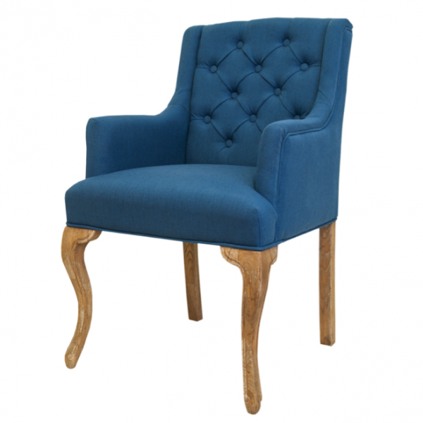 Стул French chairs Provence Amelia Blue ArmChair Голубой пастельный Древесина в Омске | Loft Concept 