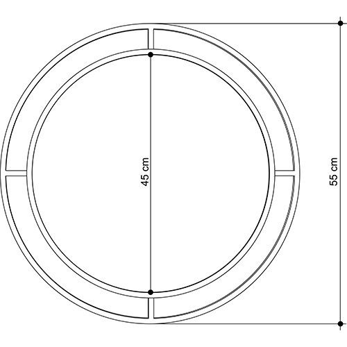 Настенное зеркало круглой формы в черной металлической раме BUBBLE MIRROR BLACK в Омске