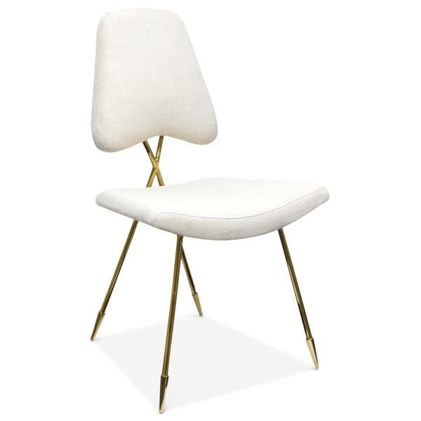 Стул Jonathan Adler Maxime Dining stool Бежево-серый Золотой в Омске | Loft Concept 