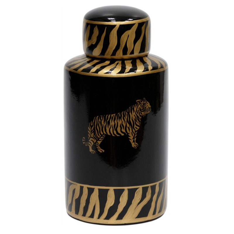 Ваза Tiger Vase black and gold Черный Золотой в Омске | Loft Concept 