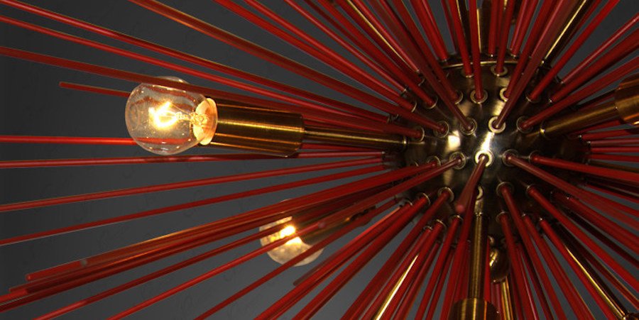 Люстра ASTRA Chandelier Sputnik Red and Brass Люстра ASTRA Chandelier Sputnik Red and Brass - Loft-Concept в Омске