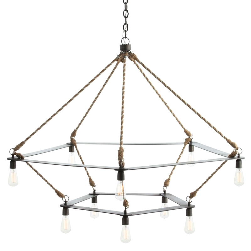 Люстра Arteriors MCINTYRE TWO TIERED CHANDELIER Черный Серый в Омске | Loft Concept 