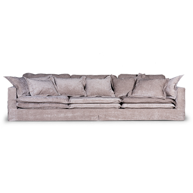 Диван Evelyn Gray Velour Sofa Светло-серый в Омске | Loft Concept 