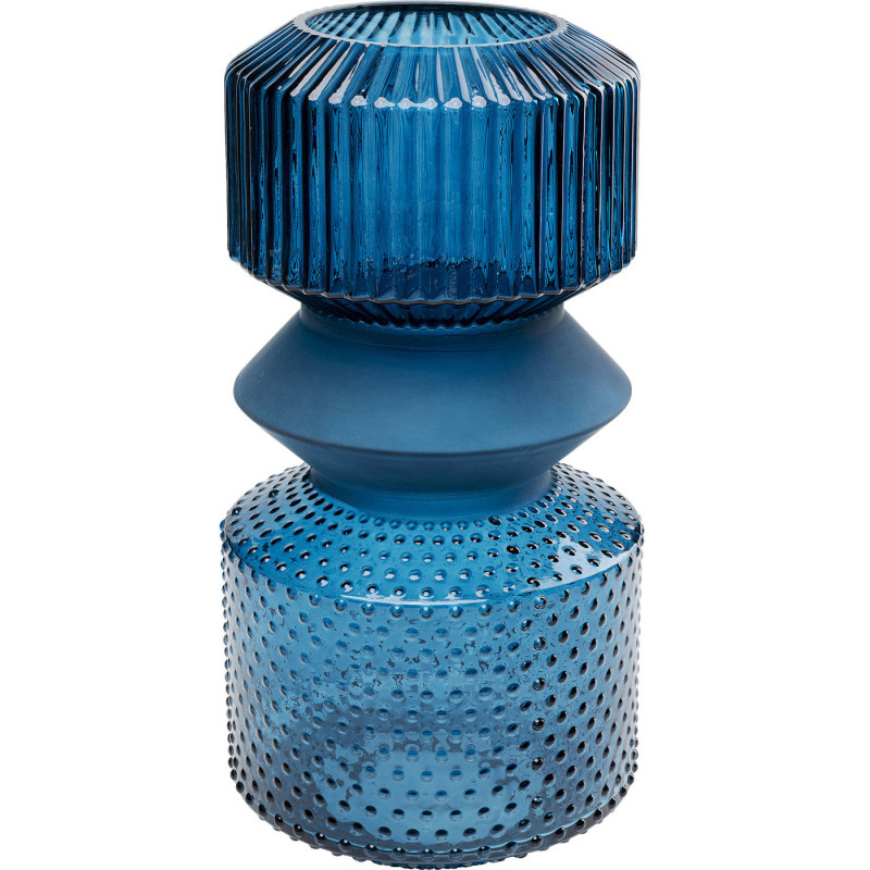 Ваза Geometric Blue Glass Vase 36 Синий в Омске | Loft Concept 