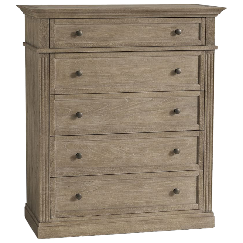 Комод 5 ящиков Benjamin Chest of 5 Drawers Бежево-серый в Омске | Loft Concept 