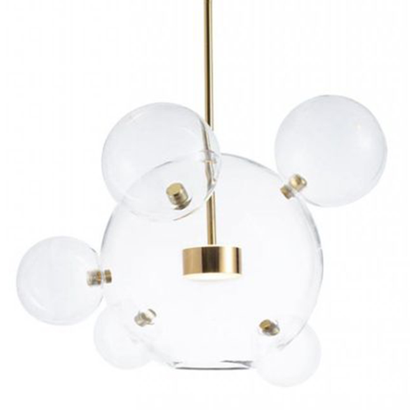 Подвесной Светильник Giopato & Coombes Bollr Pendant 6 BUBBLE LAMP золото Белый Золотой Прозрачное Стекло в Омске | Loft Concept 