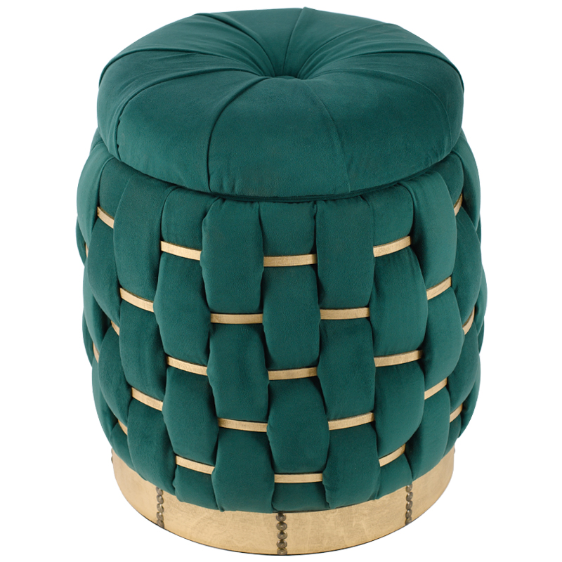 Пуф Verde Green Pouf Зеленый Золотой в Омске | Loft Concept 