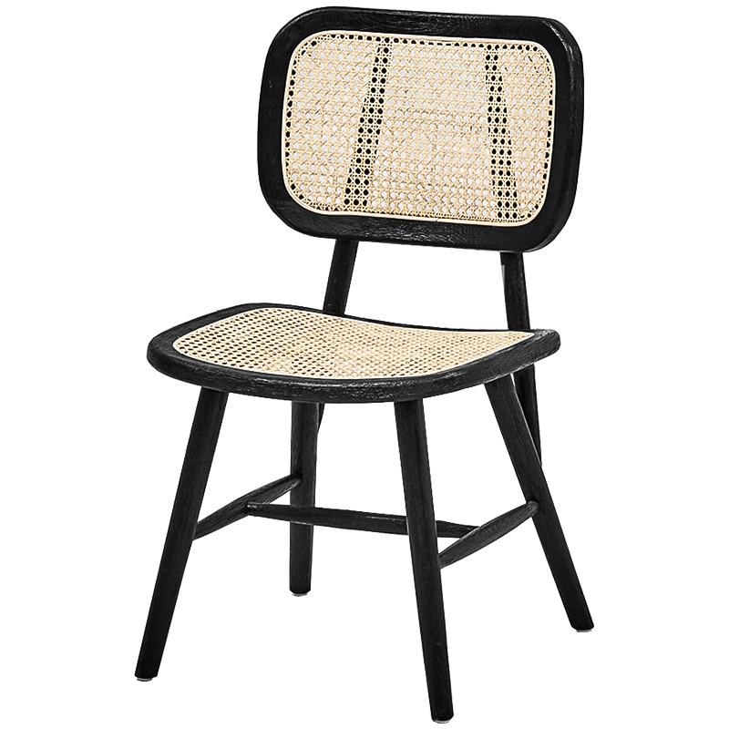 Стул Stiana Rattan Stool Черный Бежевый в Омске | Loft Concept 