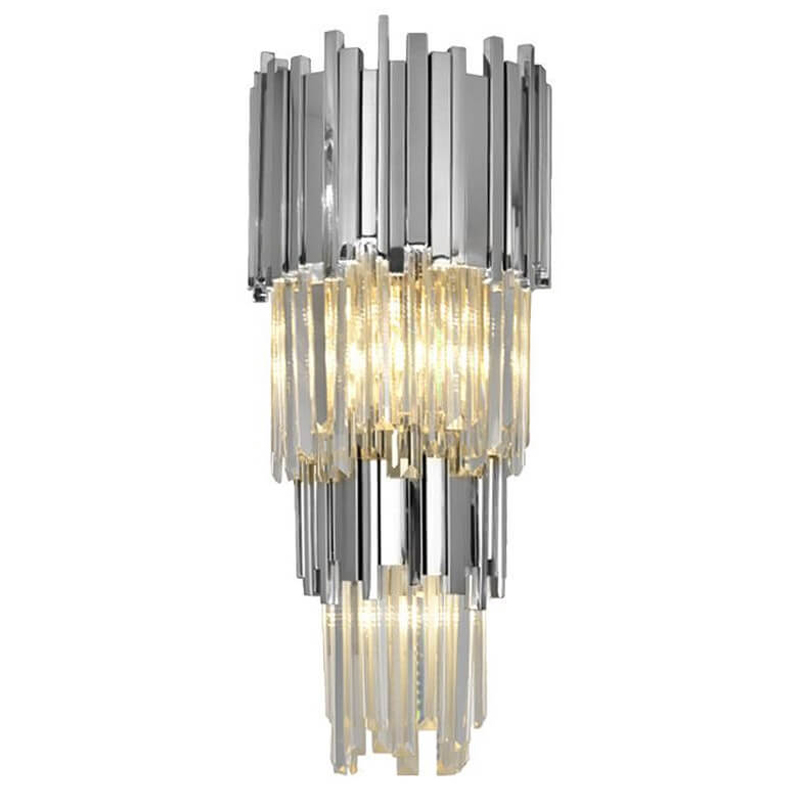 Бра Luxxu Modern Cascade Wall Lamp Silver 58 Серебряный Прозрачное Стекло в Омске | Loft Concept 