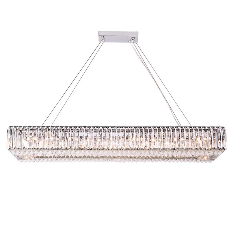 Люстра Darleen Crystal Nickel Rectangular Chandelier Никель Прозрачный (Transparent) в Омске | Loft Concept 