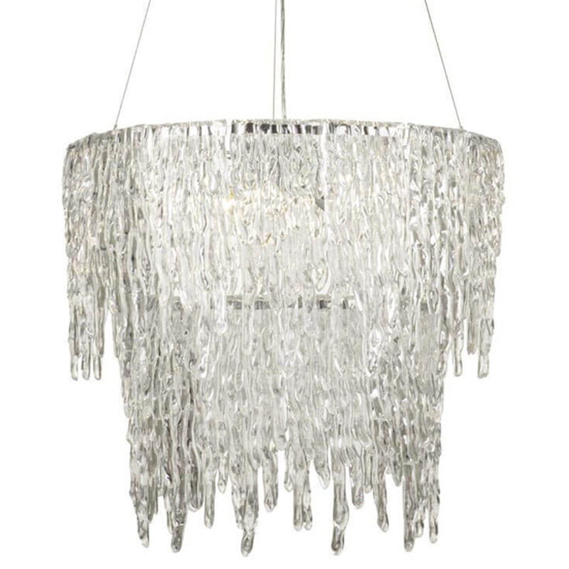 Люстра Cold Heart Silver Single two-tier Chandelier Хром Прозрачное Стекло в Омске | Loft Concept 