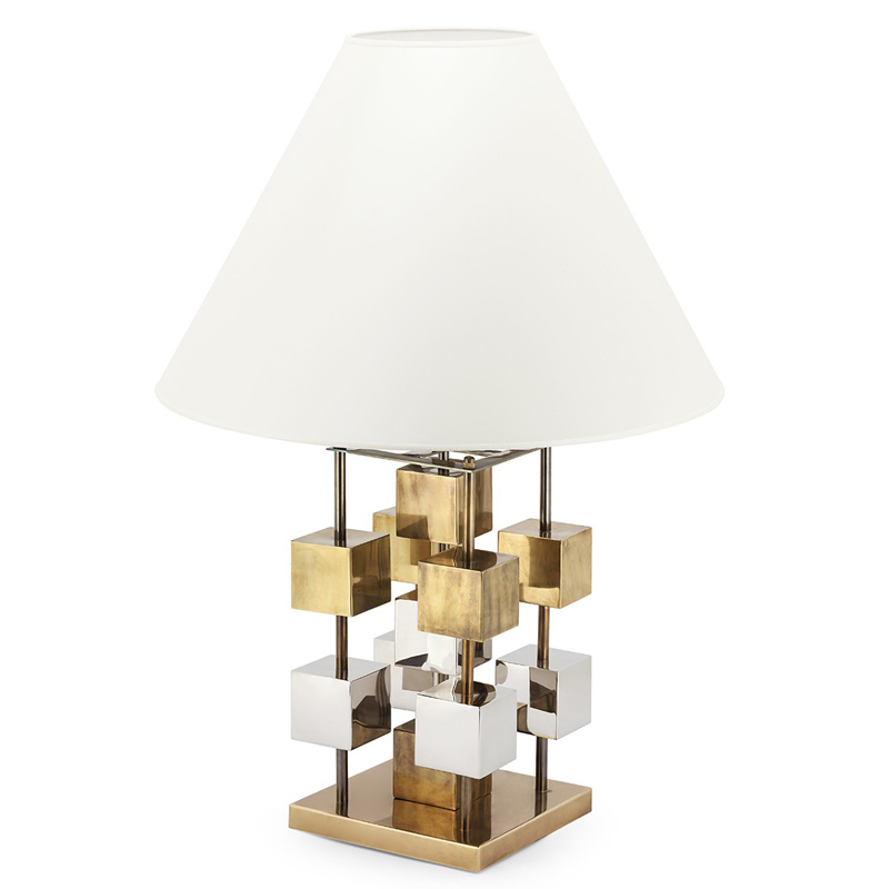 Настольная лампа TABLE LAMP DOB GLAM Белый Латунь Хром в Омске | Loft Concept 