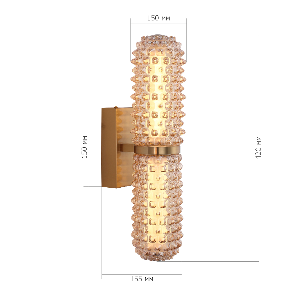 Бра с факутрным стеклянным плафоном Шампань Sonora в Омске