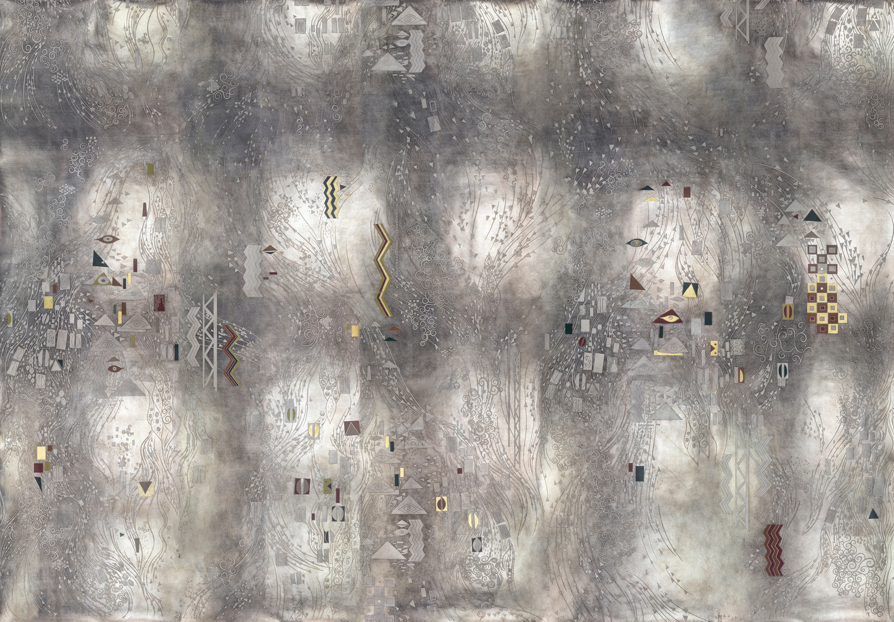 Обои ручная роспись Klimt Polished Silver bas relief gilded paper Обои ручная роспись Klimt Polished Silver bas relief gilded paper - постер Loft-Concept в Омске