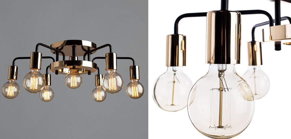Потолочный светильник Loft Industrial Glossy Gold Ceiling Потолочный светильник Loft Industrial Glossy Gold Ceiling - Loft-Concept в Омске