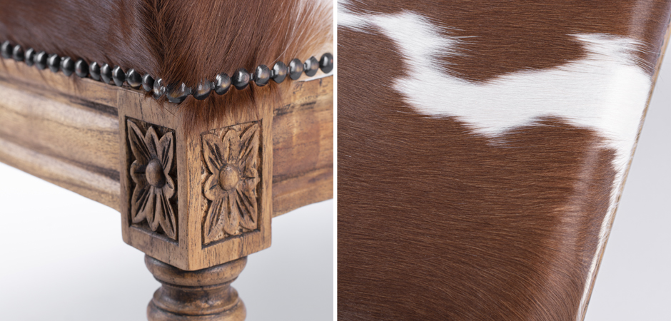 Пуф коричневая натуральная шкура Louie Cowhide Ottoman Пуф коричневая натуральная шкура Louie Cowhide Ottoman - Loft-Concept в Омске