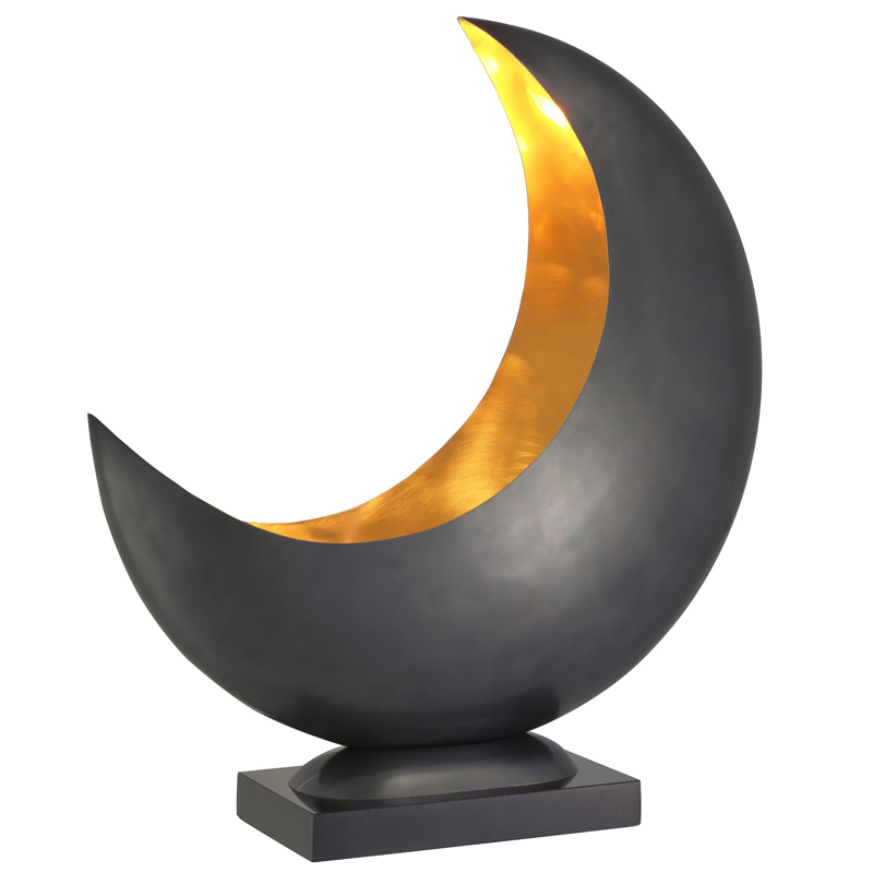 Настольная лампа Eichholtz Table Lamp Half Moon Латунь Черный в Омске | Loft Concept 